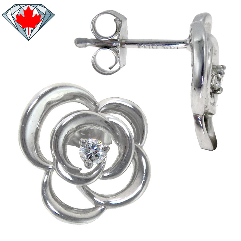 (image for) 0.08 ct tw Canadian Diamond Flower Studs