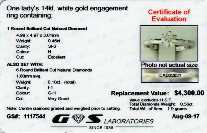 .55ct. tw Canadian Diamond Engagement Ring - Click Image to Close