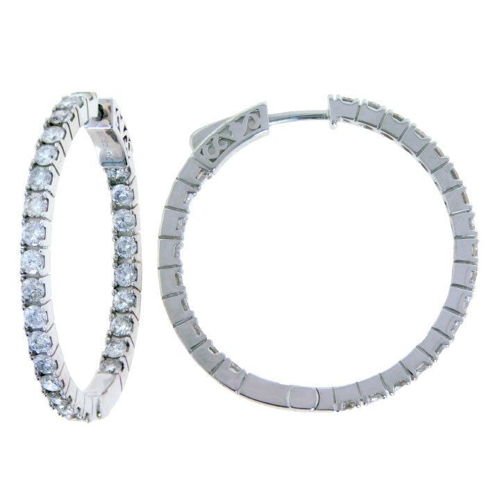 (image for) 2.00ct tw Diamond Hoops in 14K Gold