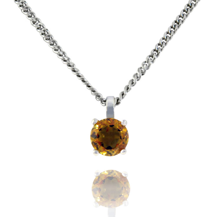(image for) Yellow Citrine 10K Drop Pendant with Chain