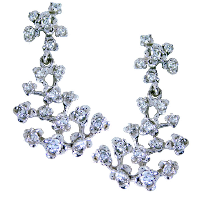 (image for) .31ct tw Round Brilliant Cut Canadian Diamond Flower Drop Studs