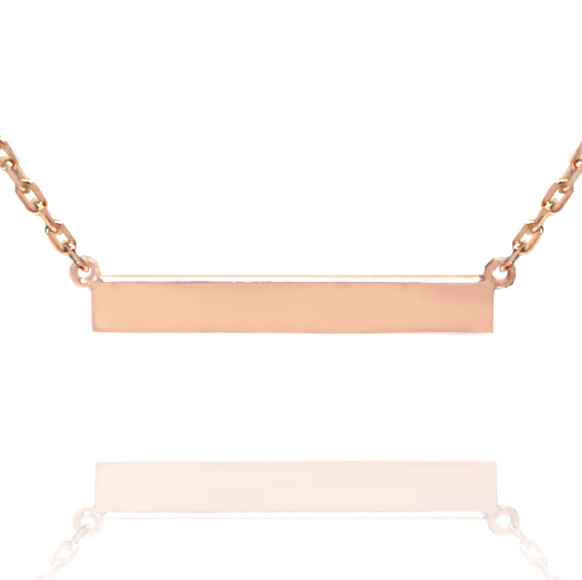 (image for) 10K White Gold Engravable Bar Necklace