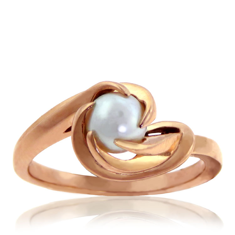 (image for) Genuine Pearl and 10K Rose Gold Ring