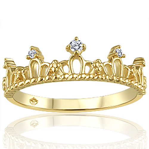.04ct tw 10K Diamond Crown Ring - Click Image to Close