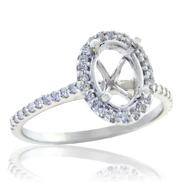 (image for) .24ct tw Diamond Halo 14K Ring Mount