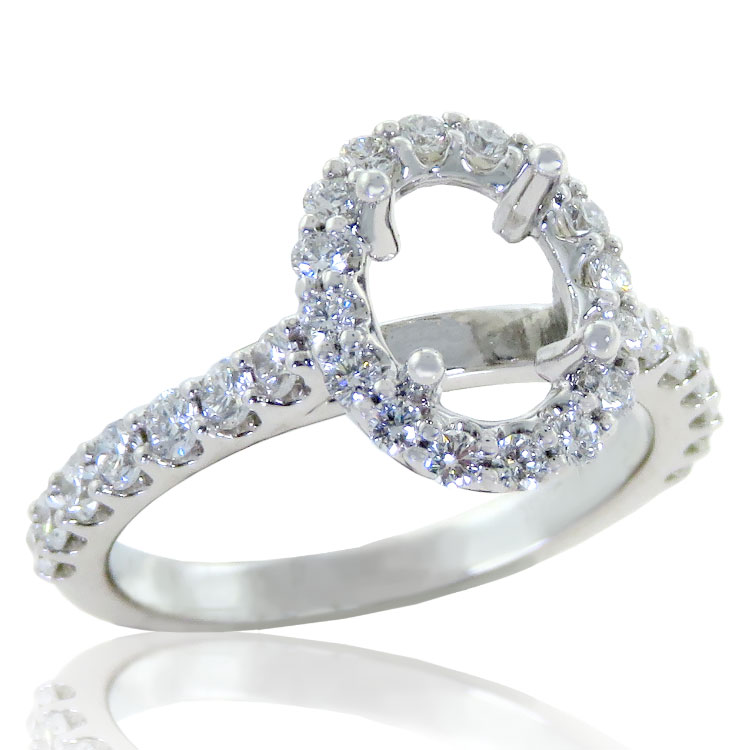 (image for) .88ct tw Diamond Halo 14K Ring Mount