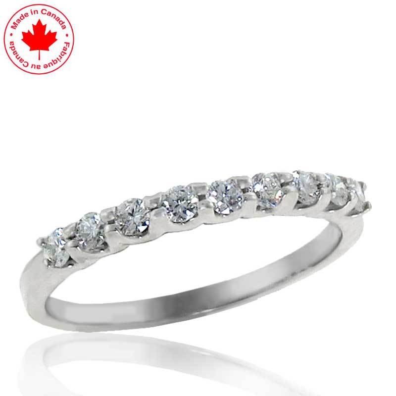 (image for) 0.28ct tw Claw Set Natural Diamond Band in 14K