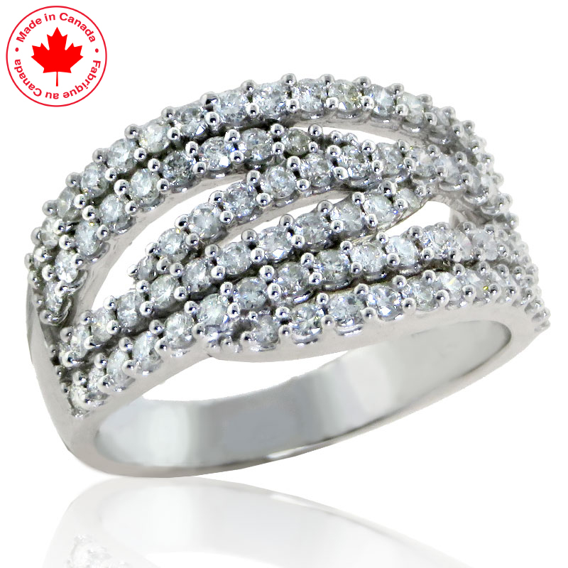 (image for) 1.05ct tw 10K Intertwining Diamond Bands Ring