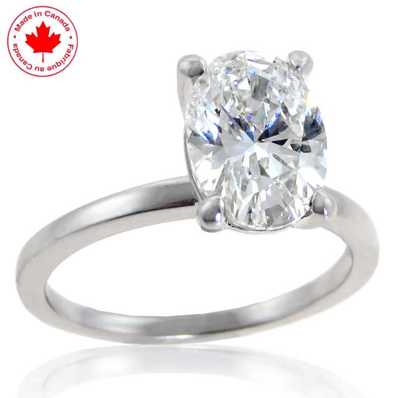 (image for) 2.06ct Oval Cut Diamond Solitaire Ring in 14K