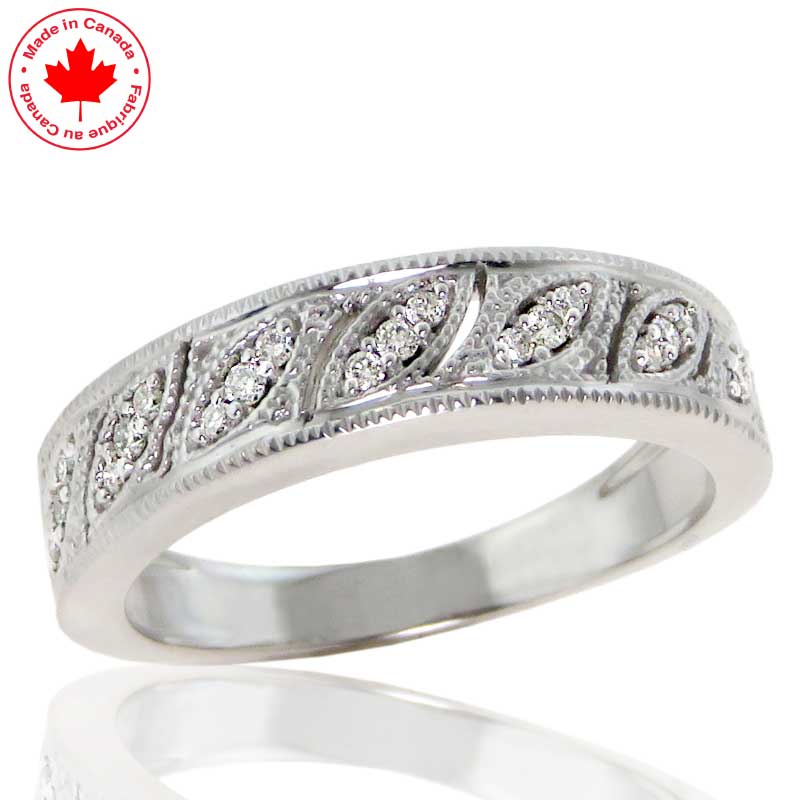 (image for) Faux Marquise Style Diamond Band in 10K White Gold
