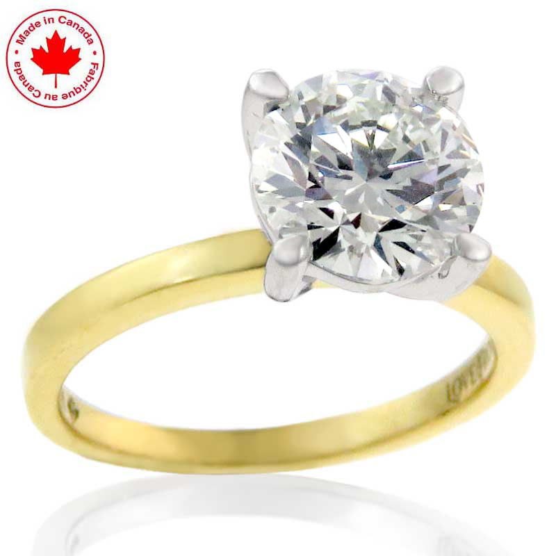(image for) 2.00ct Diamond Solitaire Ring in 14K White and Yellow