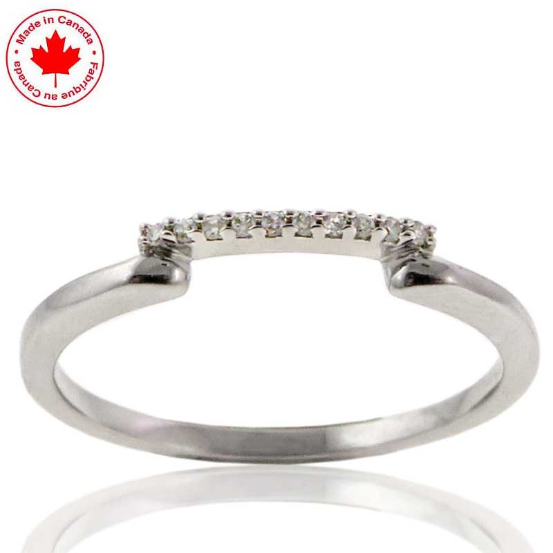 (image for) Square Notched Diamond Band in 10K White Gold