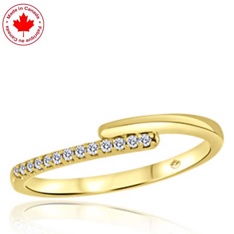 (image for) 0.07ct tw Diamond Overlap Band in 10K Yellow Gold