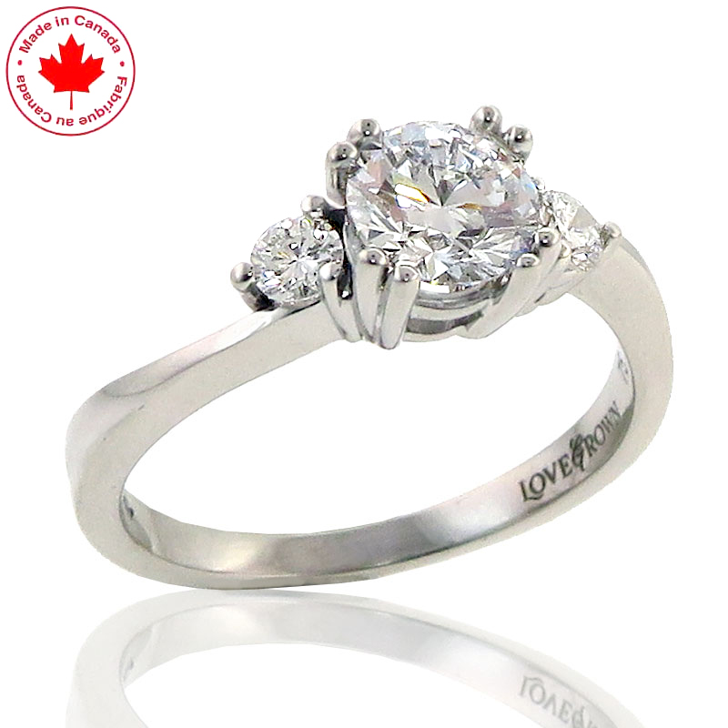 (image for) 0.92ct tw Diamond 3 Stone Ring in 14K White Gold