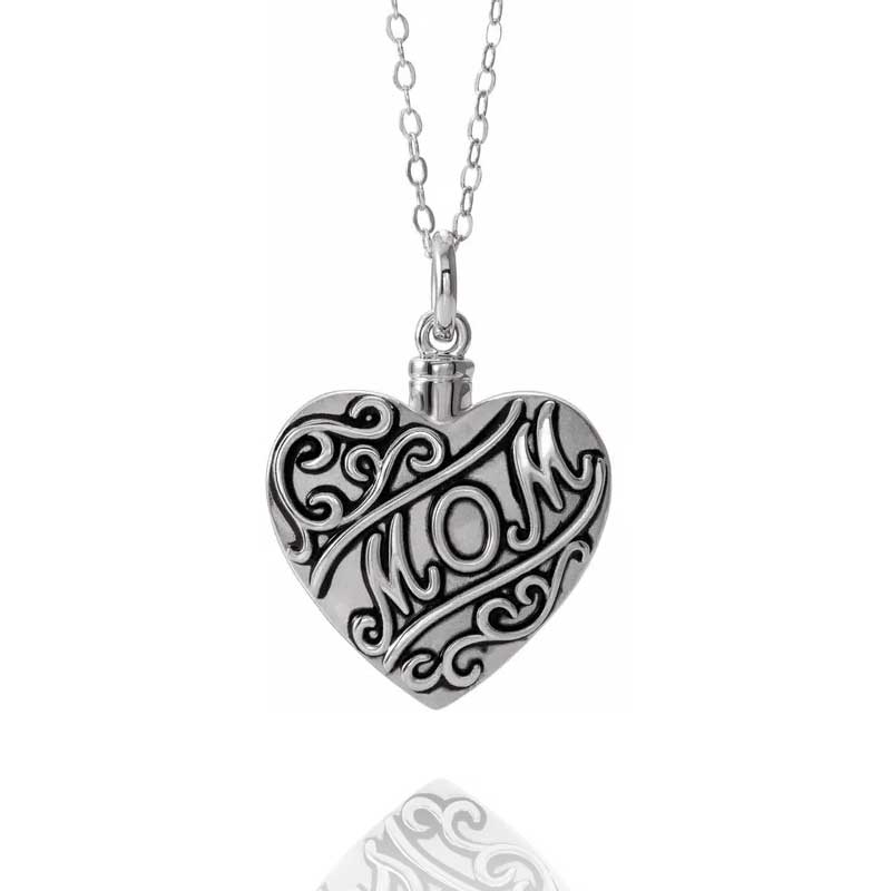 (image for) Sterling Silver Mom Heart Ash Holder