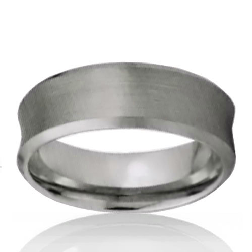 8mm Tungsten Concaved Band with Brushed Finish - Click Image to Close