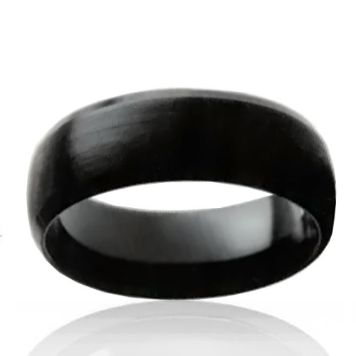 8mm Brushed Black Tungsten Half Dome Band - Click Image to Close