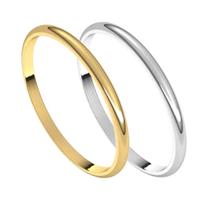 (image for) 1.5mm Half Round Band in 10K, 14K or 18K Gold