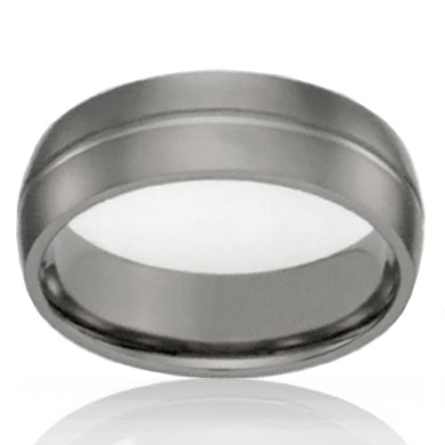 Titanium 7mm Band with Centre Line - Click Image to Close