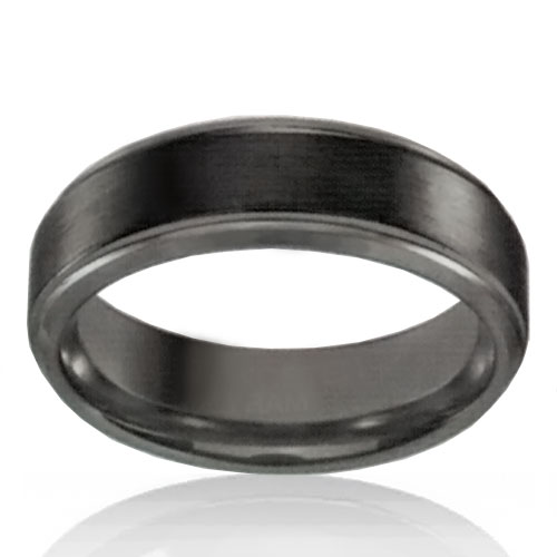 8mm Tungsten Black Flat Band - Click Image to Close