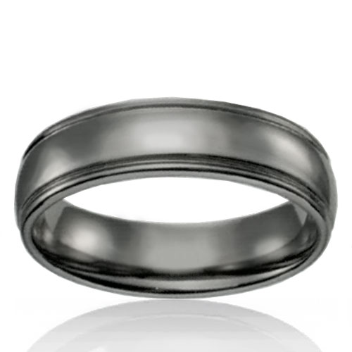 Tungsten 7mm Band with Double Line Dome - Click Image to Close