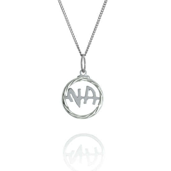 Silver 1/2" Diamond Cut NA Pendant - Click Image to Close