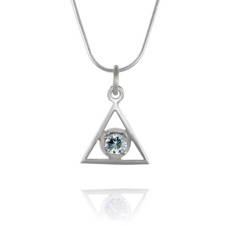 9/16" Sterling Silver Alanon Pendant with Cubic - Click Image to Close