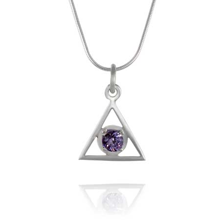 9/16" Sterling Silver Alanon Pendant with Amethyst - Click Image to Close