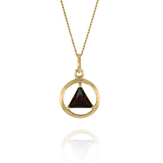 10K Gold AA Pendant with Birthdstone 1/2" - Click Image to Close