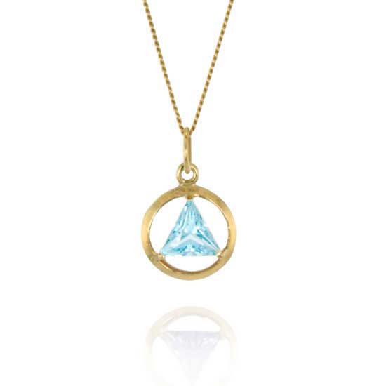 (image for) 10K Gold AA Pendant with Birthdstone 1/2"