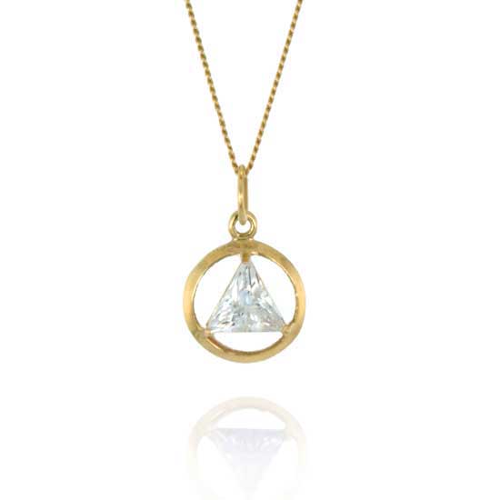 (image for) 10K Gold AA Pendant with Birthdstone 1/2"