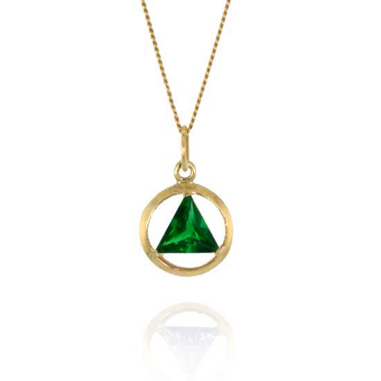 (image for) 10K Gold AA Pendant with Birthdstone 1/2"