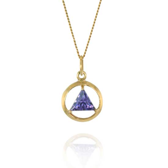 (image for) 10K Gold AA Pendant with Birthdstone 1/2"
