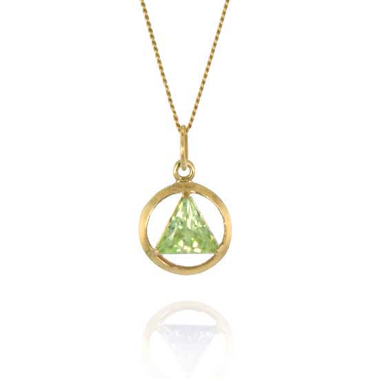 (image for) 10K Gold AA Pendant with Birthdstone 1/2"