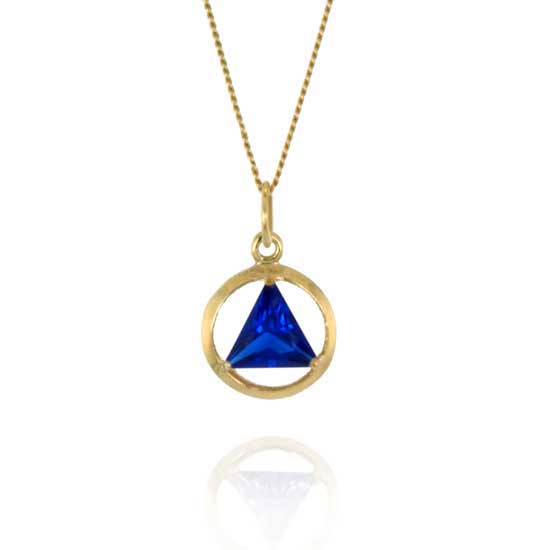 (image for) 10K Gold AA Pendant with Birthdstone 1/2"