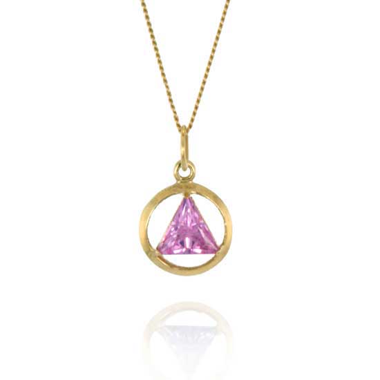 (image for) 10K Gold AA Pendant with Birthdstone 1/2"