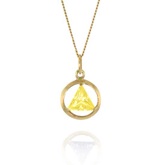 (image for) 10K Gold AA Pendant with Birthdstone 1/2"