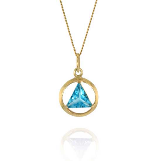 (image for) 10K Gold AA Pendant with Birthdstone 1/2"