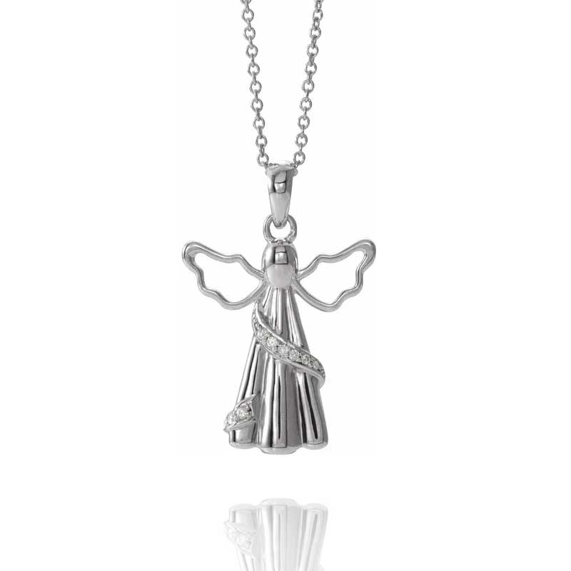 (image for) Sterling Silver and Crystal Angel Ash Holder